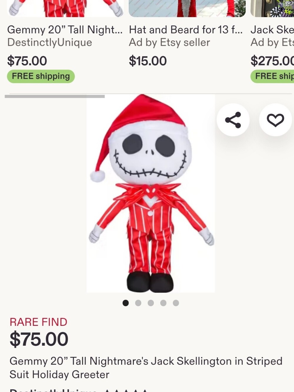 Disney Rare Jack Skeleton Holiday Greetings